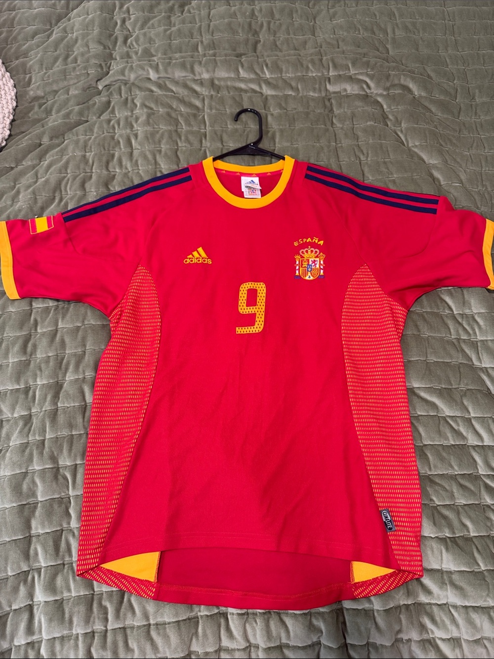 adidas Spain Red and Yellow Soccer Jersey with Number 9